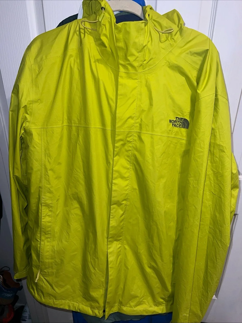 The North Face Bright Neon Yellow Hooded Rain Shell
